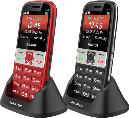 ALIGATOR A775 Senior černý + nabíjecí stojánek