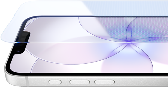 iPhone 17e, pohled zepředu na Ceramic Shield 2, pohled z boku, bílá barva, akční tlačítko a tlačítka hlasitosti